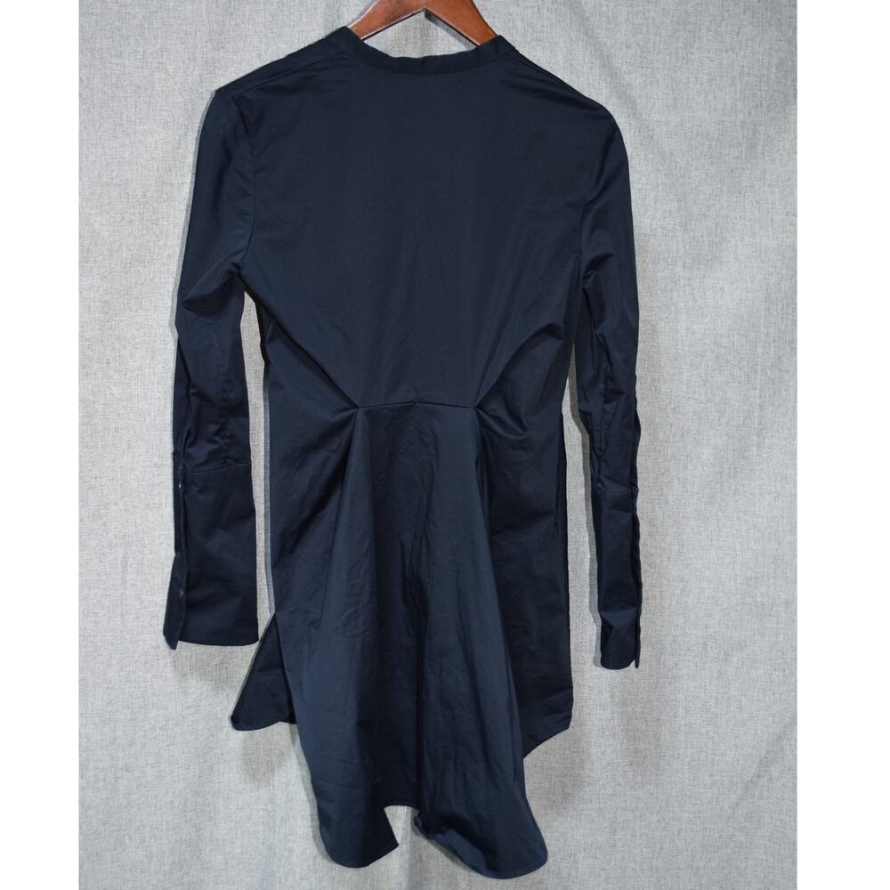 COS Navy Asymmetric Tunic Blouse Long Sleeve Minimalist Modern – Size 8 - Picture 3 of 3